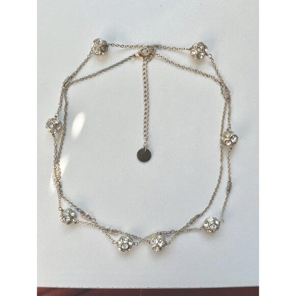 Abercrombie and Fitch Gold Chain Necklace with Rhinestones and Glass Beads - Picture 6 of 8